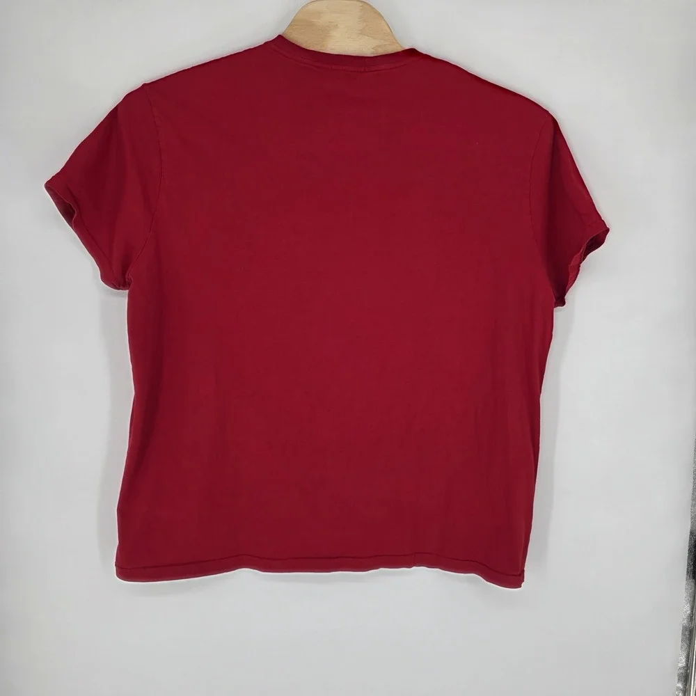 Polo Ralph Lauren T-Shirt Mens XXL Red Polo USA Flag Graphic Short Sleeve Crew